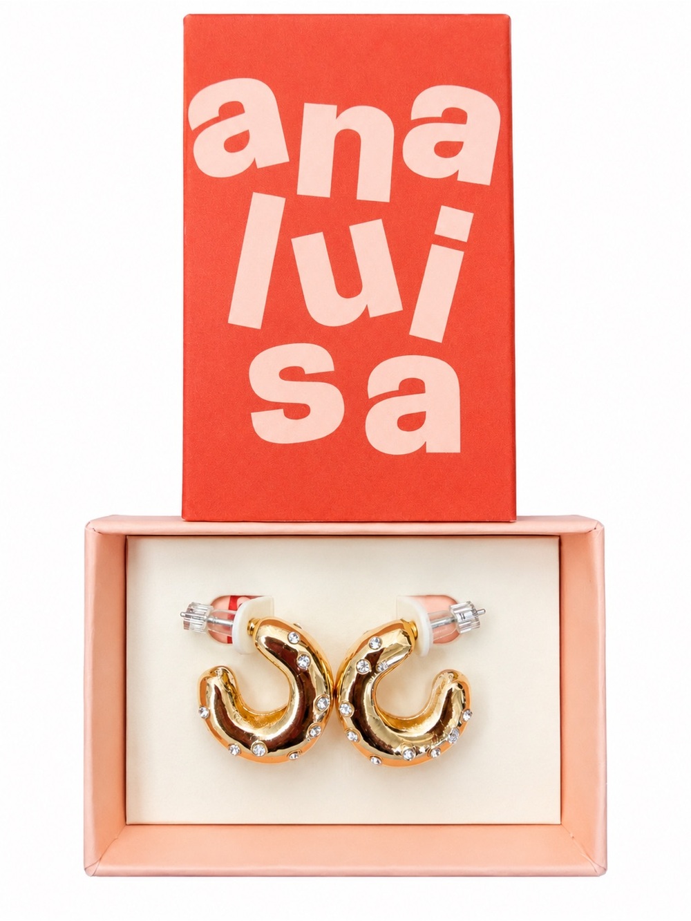 Ana Luisa Melissa Diminutive Gold and Crystal Hoops